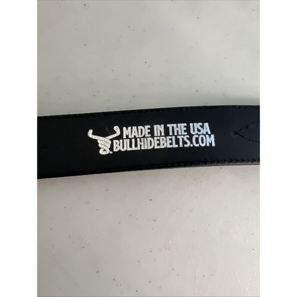 Bullhide Other - Bullhide Thick Sturdy Mens Black Leather Belt Size 48 Silver Buckle Made in USA